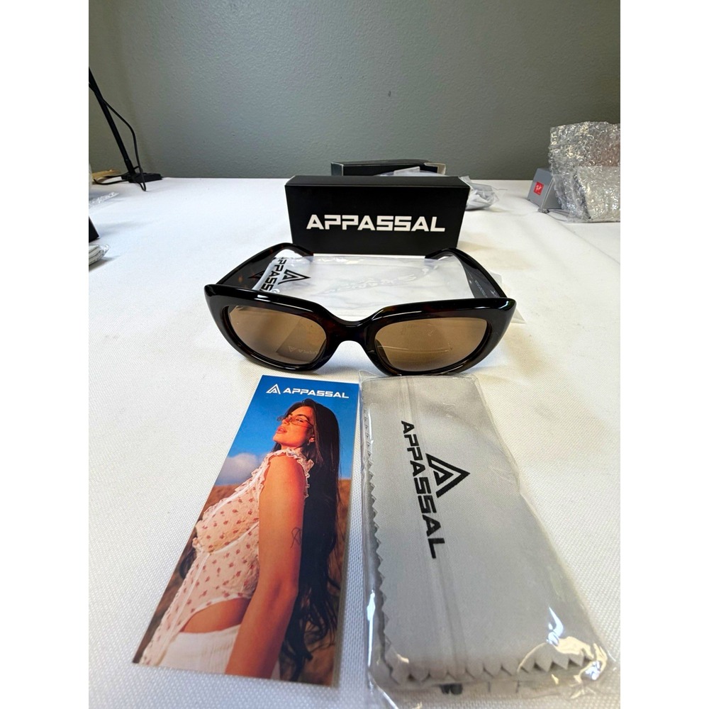 Appassal Retro Rectangle Sunglasses Tortoise Brown Lens UV400 142mm AP3734C2